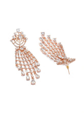 Gold-Toned & White Floral Drop Earrings