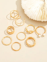 Set Of 9 Gold-Plated Finger Ring